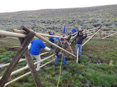 BLM Wyoming Employees and Volunteers Replace Crookston Ranch Fencing