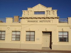 Art Deco facade of Pinnaroo Institute in the Murray Mallee South Australia.