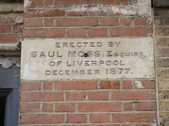 Erected by Saul Moss Esq. of Liverpool. 135 Curtain Road, EC2
