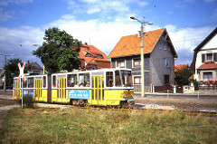 Die  Thüringerwaldbahn Gotha. Tatra KT4D Waldbahn tram nr 304, Tabarz.  Aug 1991