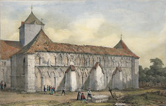 Ruinene av Vestfronten ved Trondhjems Domkirke (1838)