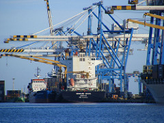 CMA CGM Container ship Hermann Hesse , Monrovia.  Malta Freeport.  Feb 2011