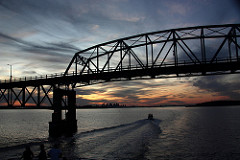 Sunset & Long Island Bridge, Boston Harbor