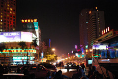 Lanzhou at Night from Train Station