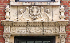 Marble window decoration, the Devonshire apartments (1928), East 10th St. at University Place, Greenwich Village, New York