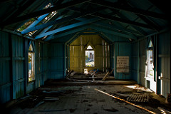 Abandoned church interior, Whakatane, Bay of Plenty, New Zealand, 3 April 2008