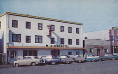 Postcard: Mile Zero Hotel, Dawson Creek, BC, c.1957