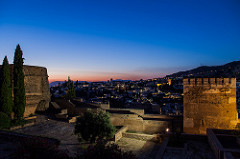 Night view from Alhambra de Granada, Andalousia Spain - Image Picture Photography