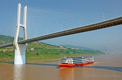 China, Shibangou Bridge underpass,   Fuling,  Yangtze river