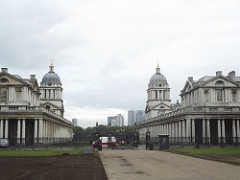 Old Royal Naval College from the grounds of the National Maritime Museum, Greenwich - King William Court and Queen Mary Court