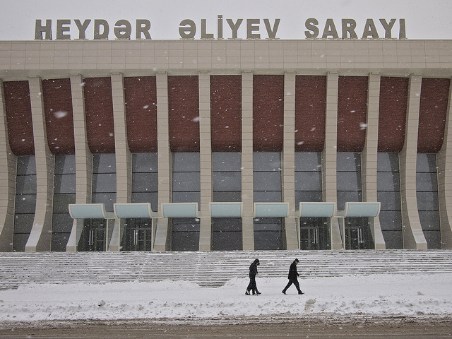 Baku in snow