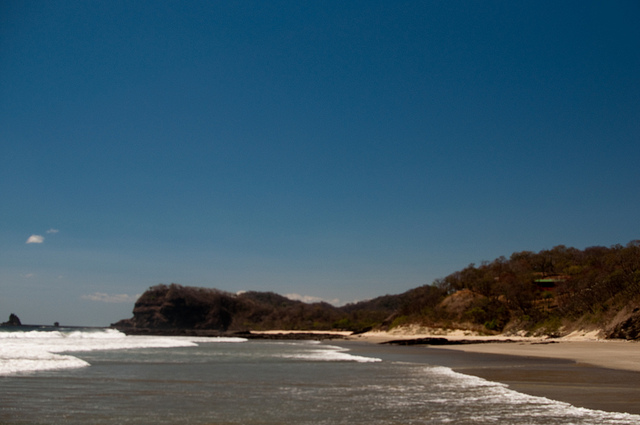the beach at Maderas - popular Nicaraguan surfing beach