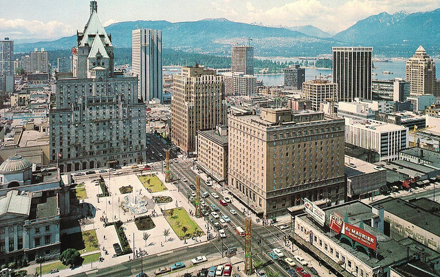 Postcard: Western Business District, Vancouver, c.1968