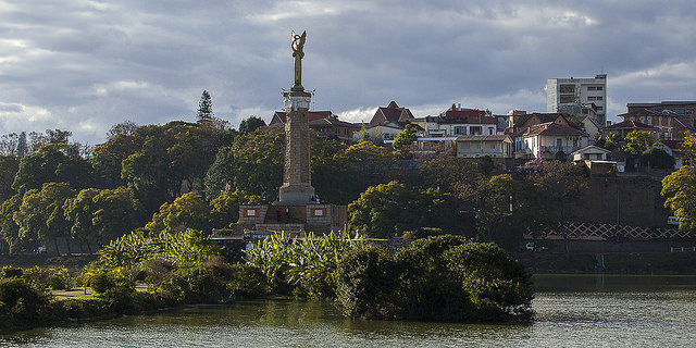 Monument  in the Lake Anosy - Antananarivo - Madagascar