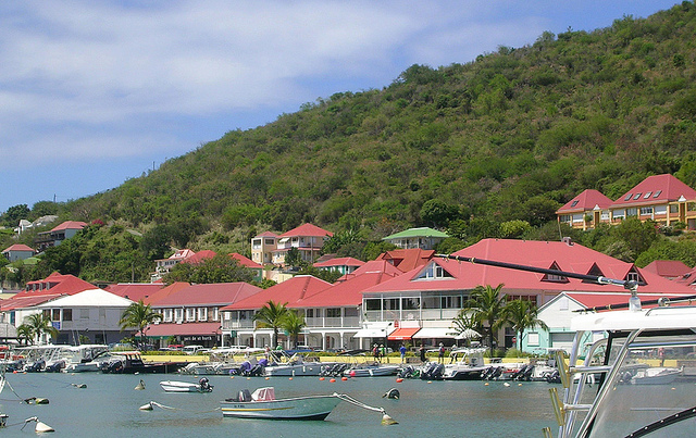 Gustavia - Business Buildings along Harbor