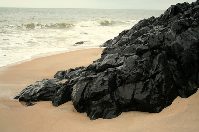 Black rocks