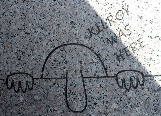 "Kilroy Was Here" on the WW2 Memorial