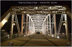 Shelby Street Bridge at Night -- Nashville (TN) July 2011