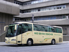 Mid-Devon Coaches,Bow, Crediton.  Scania Irizar  T908 LKE. London