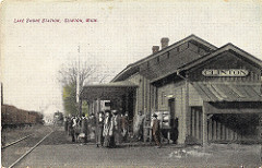 Lake Shore Station, Clinton, Michigan -- card published by Farmer Fred, Battle Creek.