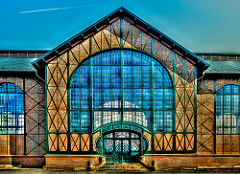 Dortmund, Industriemuseum Zeche Zollern -- Haupteingang der Maschinenhalle (Main entrance of the machine hall)