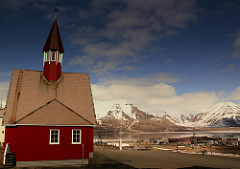 LONGYEARBYEN CHURCH SVALBARD SPITZBERGEN NORWAY 78 DEGREES JUNE 2014