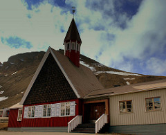 LONGYEARBYEN CHURCH SAVALBARD 78 DEGREES 15 NORTH NORWAY JUNE 2014