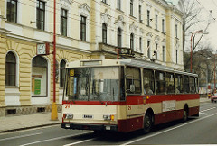 Hradec Králové  Czechoslovakia Škoda 14Tr Trolejbus nr 29, Feb 1992.