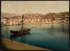 The harbor and old town, Mentone, Riviera-LCCN2001699297