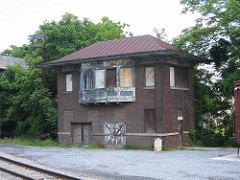 Vacant railroad station in Lynchburg, Virginia