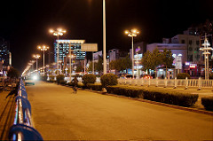 Yantain Main street at night