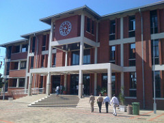 One of the main buidlings on the square in Francistown