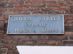 Queen Street formerly Wingate Street - road sign in King