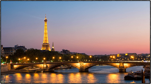 Eiffel Tower sunset, Paris
